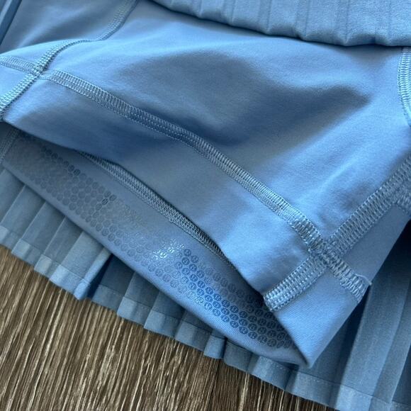 EUC Lululemon Oasis Blue Varsity Pleated Tennis Skort 8 Hi-Rise Athletic Skirt - Picture 9 of 16